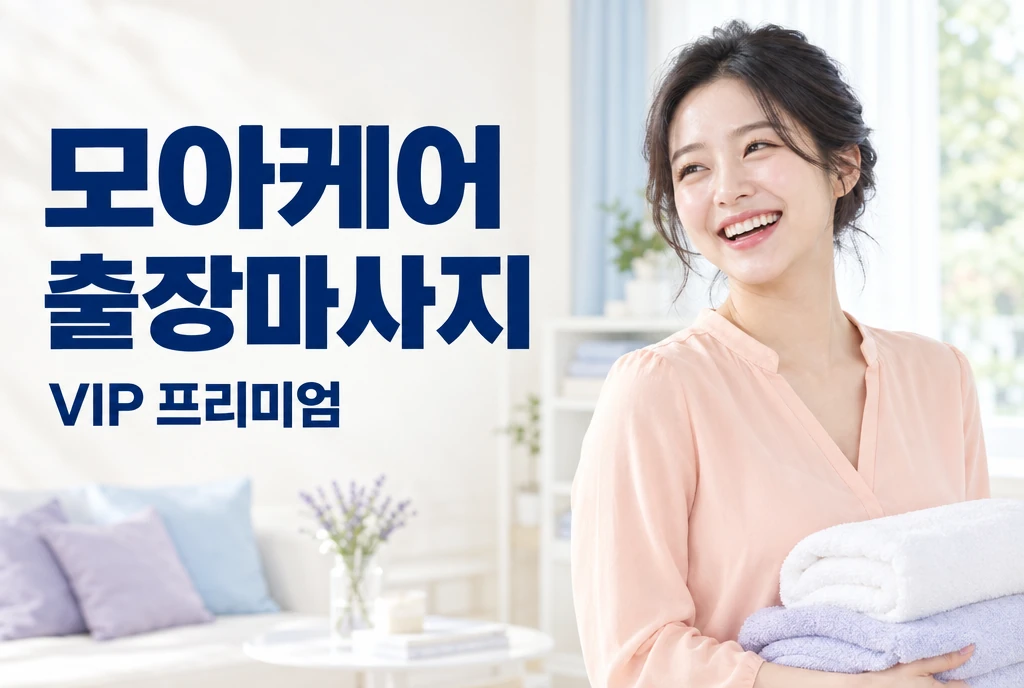 모아케어 출장마사지 VIP 프리미엄 안내와 밝은 여성 모델